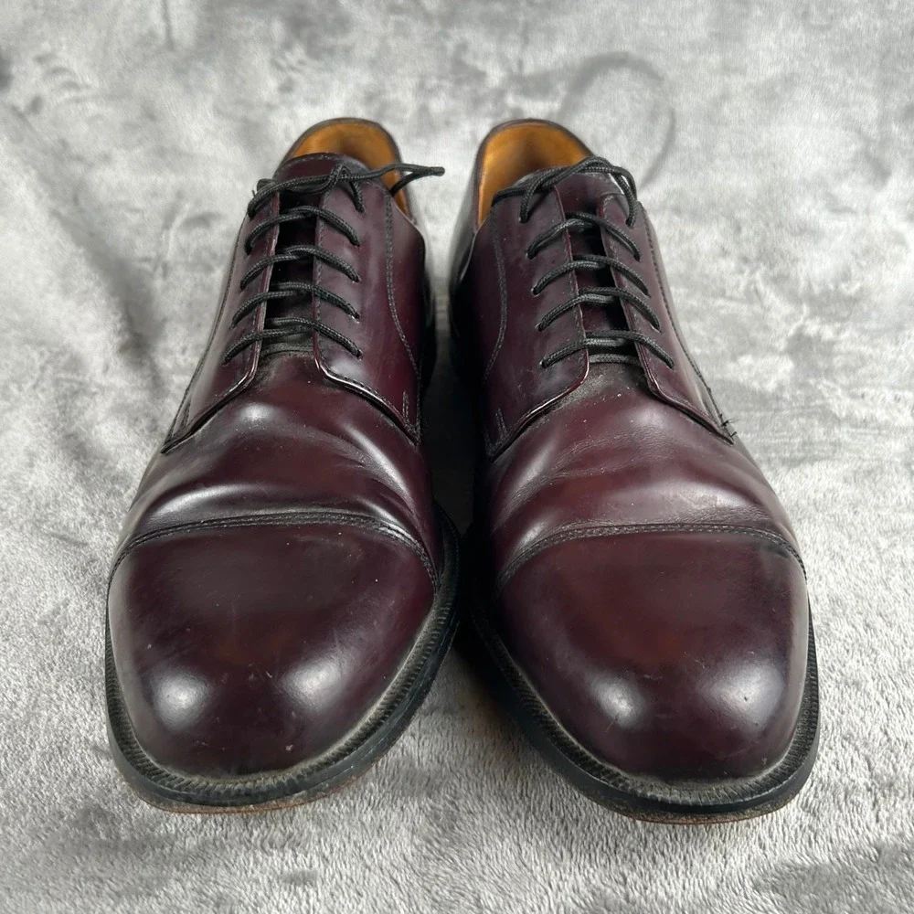 Cole Haan City Mens‎ 11.5 D Burgundy Leather Cap Toe Derby Dress Shoes 837488